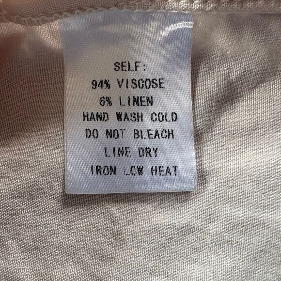 Vivi Cream Scoop Neck Linen Blend Boxy Crop Top size L - Picture 6 of 7